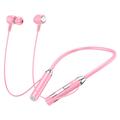 Écouteurs stéréo sport Bluetooth B3 9D Surround avec tour de cou en silicone - Rose