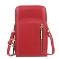 BAELLERRY N0110 Women Double Layer Zipper Wallet PU Leather Cellphone Purse with Shoulder Strap