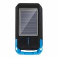 BG-1706 Lampes de vélo rechargeables USB + solaires étanches 6 modes d'éclairage double phare de vélo avec alarme de klaxon - bleu