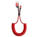 Câble Lightning Baseus Fish Eye Spring - 1m (Emballage ouvert - Excellent) - Rouge