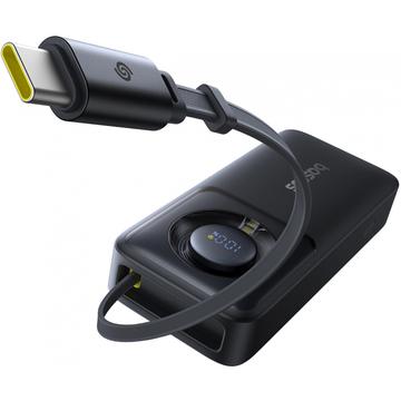 Baseus Free2Pull 10000mAh Power Bank avec câble USB-C - 30W - Noir