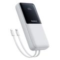 Baseus Lipow 22.5W Power Bank 20000mAh avec câbles Lightning et USB-C intégrés et affichage LED - Blanc