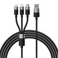 Baseus StarSpeed 3-in-1 Charging and Data Cable - 1.2m, 3.5A - Noir