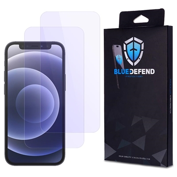 Protection d\'écran iPhone 12 en verre trempé BlueDefend Anti-Blue Light - 2 Pcs.