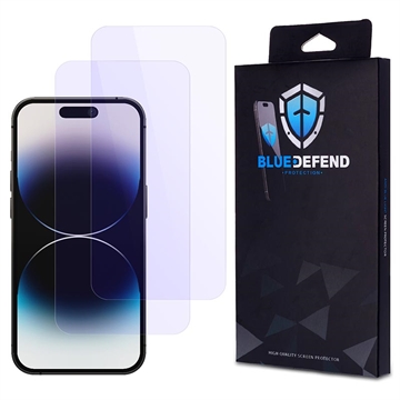 Protection d\'écran iPhone 14 Pro Max en verre trempé BlueDefend Anti-Blue Light - 2 Pcs.