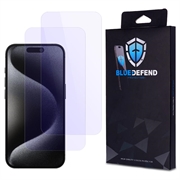 Protection d'écran iPhone 15 Pro en verre trempé BlueDefend Anti-Blue Light - 2 Pcs.