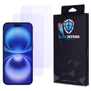 Protection d'écran iPhone 16 en verre trempé BlueDefend Anti-Blue Light - 2 Pcs.