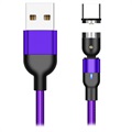 Câble USB Type-C Magnétique Rotatif Tressé - 2m - Violet