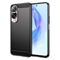 Coque Honor 90 Lite/X50i en TPU Brossé - Fibre de Carbone - Noire