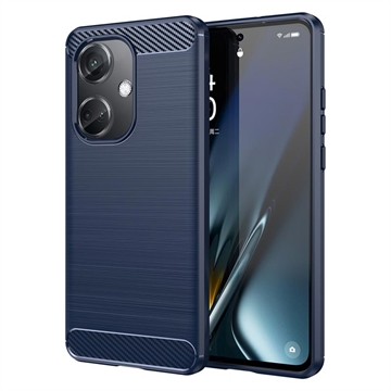 Coque OnePlus Nord CE3 en TPU Brossé - Fibre de Carbone - Bleue