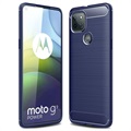 Coque Motorola Moto G9 Power en TPU Brossé - Fibre de Carbone