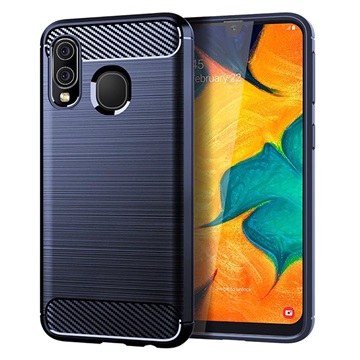 Coque Samsung Galaxy A40 en TPU Brossé - Fibre de Carbone