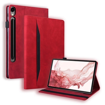 Etui Folio Samsung Galaxy Tab S11/S10 Lite/S10 FE/S9 FE/S9/S8/S7 Business Style - Rouge