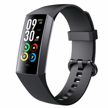 C80 Bracelet intelligent avec écran AMOLED de 1.1 pouce, température corporelle, fréquence cardiaque, pression artérielle et surveillance de l\'oxygène dans le sang - noir