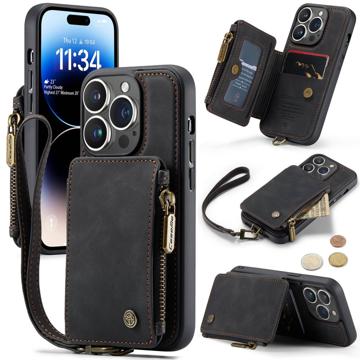 Coque Hybride iPhone 14 Pro Max Caseme C20 Zipper Pocket - Noire
