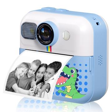 CP02 Caméra numérique HD pour enfants avec imprimante thermique et carte TF 32G - Bleu