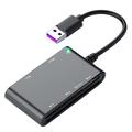 CR375-B Lecteur de cartes à puce multi-USB 6-en-1 pour cartes Smart/SIM/SD/TF/MS/M2 - Noir