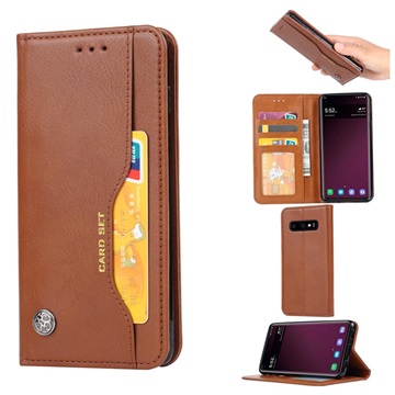 Étui Portefeuille Samsung Galaxy S10e - Série Card Set - Marron