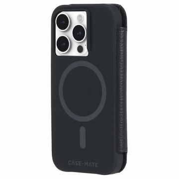 Étui Portefeuille iPhone 15 Pro en Cuir - Case-Mate MagSafe - Noir