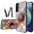 Coque Hybride Samsung Galaxy S22 5G Checkered Pattern - Mandala Coloré