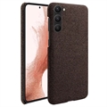 Coque Samsung Galaxy S23 5G en Plastique Enduit de Tissu - Marrone