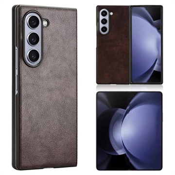 Coque Samsung Galaxy Z Fold6 en Plastique avec Revêtement - Marron