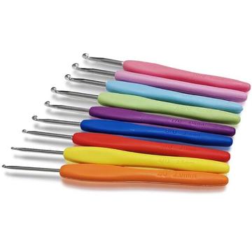 Set de crochets en aluminium avec poignée ergonomique en plastique - 9 Pcs.