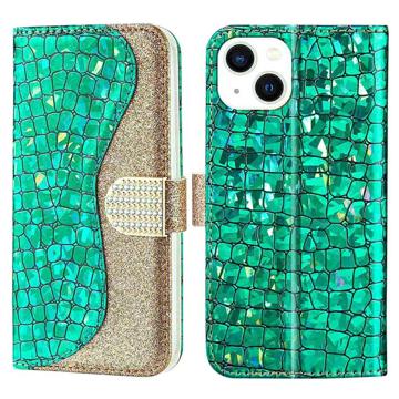 Etui Portefeuille iPhone 14 Plus - Série Croco Bling