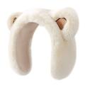 DEZ45 Bandeau / cache-oreilles en peluche pour l'hiver - Beige
