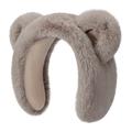 DEZ45 Bandeau / cache-oreilles en peluche pour l'hiver - Gris