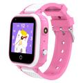 DH9S Kids Smart Watch avec GPS et SOS - Appel vidéo 4G et appareil photo, langues danoise, norvégienne, suédoise et finnoise - Rose