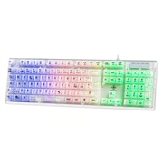 Deltaco DK250 Clavier de jeu transparent avec commutateurs à membrane - disposition nordique, rétroéclairage RVB