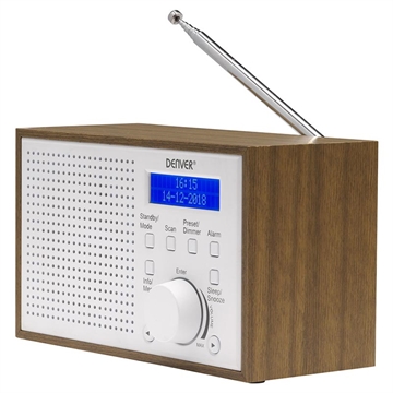 Denver DAB-46 Radio DAB avec FM et fonction alarme - Blanc