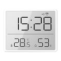 Réveil numérique / Horloge électrique LCD - Calendrier, affichage de la température et de l'humidité - Blanc