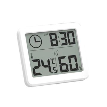 Hygromètre et thermomètre numérique d\'intérieur avec horloge