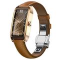 Dora T Montre connectée élégante pour femmes avec langue danoise - Marron / Rose Doré