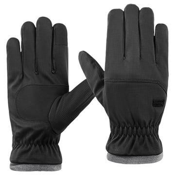 Gants d\'hiver à écran tactile pour hommes, doublés en polaire, pour la conduite et le cyclisme - Noir