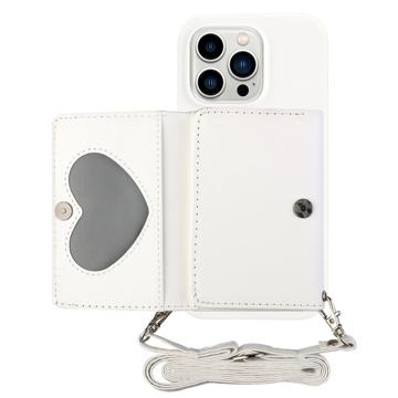 Coque iPhone 14 Pro Max avec Portefeuille et Sangle - Série Heart