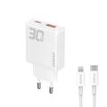 Dudao A30EUL Chargeur mural 30W GaN avec câble Lightning - Blanc