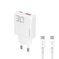 Dudao A30EUT Chargeur mural GaN 30W avec câble USB-C - Blanc