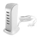 Dudao A5EU 5x chargeur USB avec câble d'alimentation EU intégré - 25W - Blanc