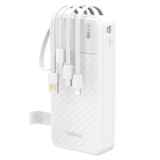 Dudao K11 Pro 20000mAh Power Bank avec câbles intégrés - Blanc