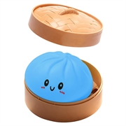 Jouet anti-stress moelleux en forme de ravioli avec boîte vapeur - Bleu