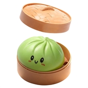 Jouet anti-stress moelleux en forme de ravioli avec boîte vapeur - Vert clair