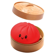 Jouet anti-stress moelleux en forme de ravioli avec boîte vapeur - Rouge