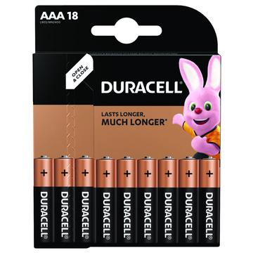 Piles alcalines Duracell Basic LR03/AAA - 18 pièces