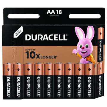 Piles alcalines Duracell Basic LR6/AA - 18 pièces