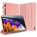 Étui Samsung Galaxy Tab S7 Tri-Fold Dux Ducis Domo - Rose Doré