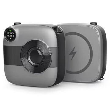 E49B Mini Style appareil photo 10000mAh Banque d\'alimentation magnétique sans fil - 20W - Noir / Gris