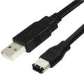 ERE Câble adaptateur USB vers FireWire 1394 pour appareils audio/vidéo - 1.8m - Noir
